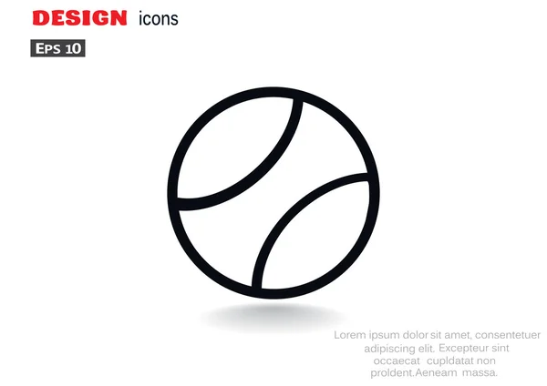 Tennis bal dunne lijn pictogram — Stockvector