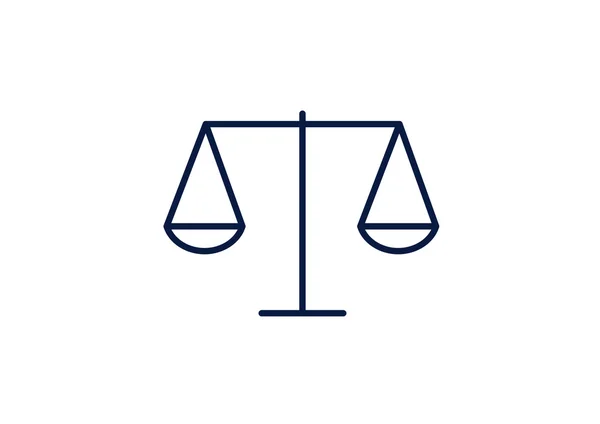 Schalen van Justitie eenvoudige web pictogram — Stockvector