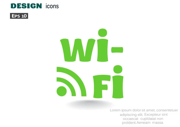 Iscrizione Wi-Fi con icona delle onde — Vettoriale Stock