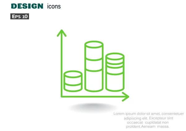 Gráfico con columnas icono web simple — Vector de stock