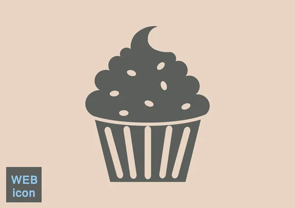 Cupcake icône web dessert — Image vectorielle