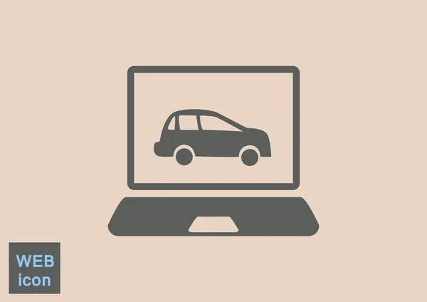 Laptop képernyő autó — Stock Vector
