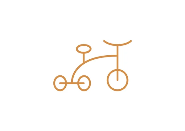 Bebek üç tekerlekli bisiklet basit simgesi — Stok Vektör