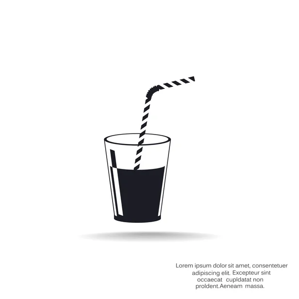 Copa con refrescante icono de bebida — Vector de stock