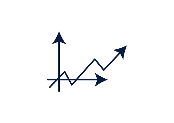Zahnutou šipku na ikonu grafu — Stockový vektor