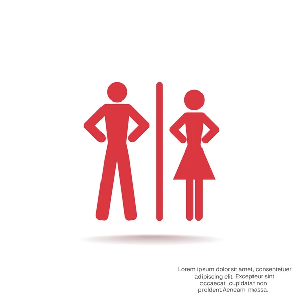 WC icon with gender signs — Stock Vector