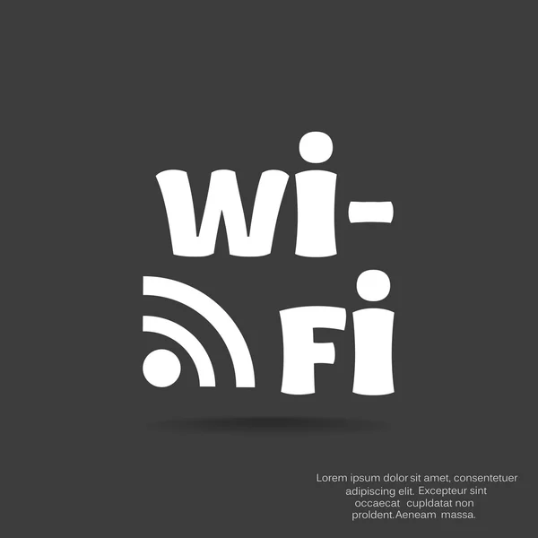 Wi-Fi inscription with waves icon — Stock Vector