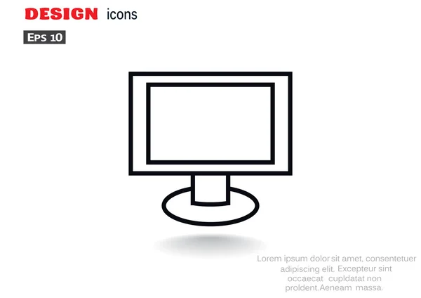 Pantalla de monitor en blanco icono web — Vector de stock
