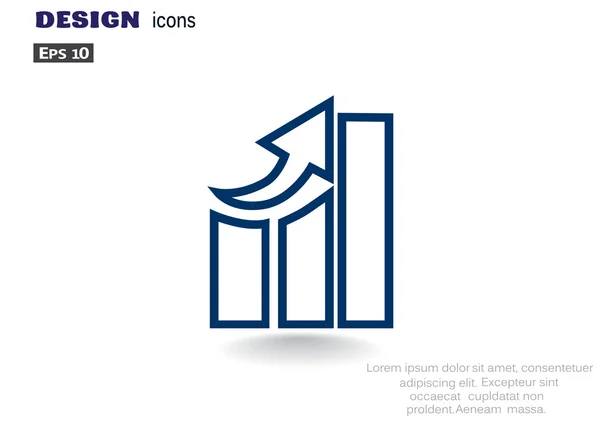 Yükselen grafik basit web simgesi — Stok Vektör