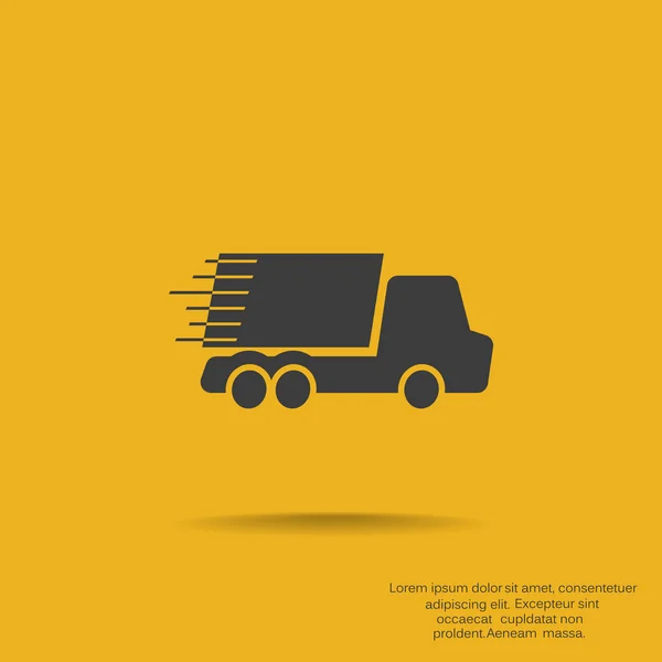 Eenvoudige vrachtwagen op snelle levering concept — Stockvector