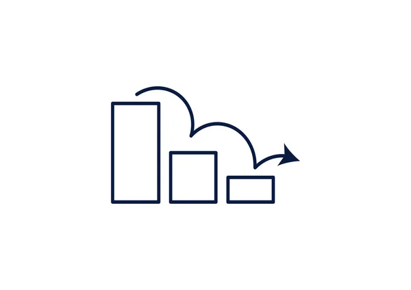 Gebogener Pfeil auf Diagramm-Symbol — Stockvektor