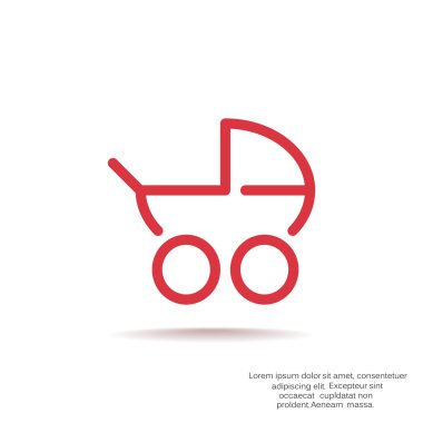 Basit bebek arabası anahat web simgesi