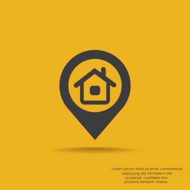 Evin konumu işaretçi basit simgesi