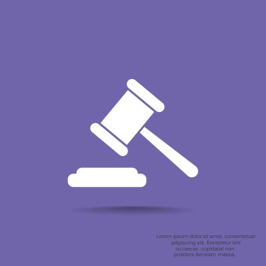 Açık artırma çekiç basit web simgesi