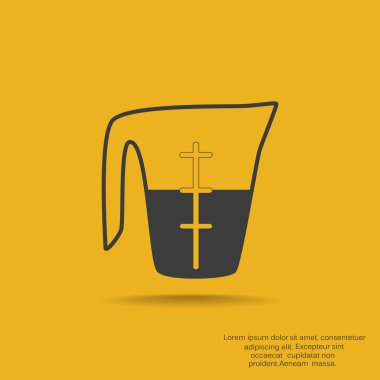 Ölçüm fincan sıvı simgesiyle