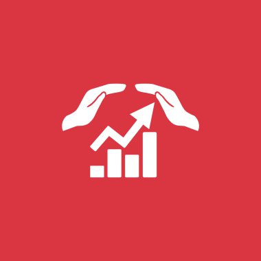 Eller simgesini içeren yükselen grafiği