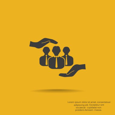 Grup insanlar ve eller simgesini