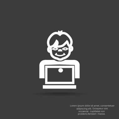 Öğrenci dizüstü bilgisayar simgesi