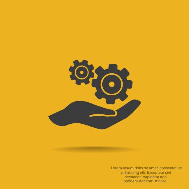 El basit simgesi üzerinde yuvarlak Dişliler