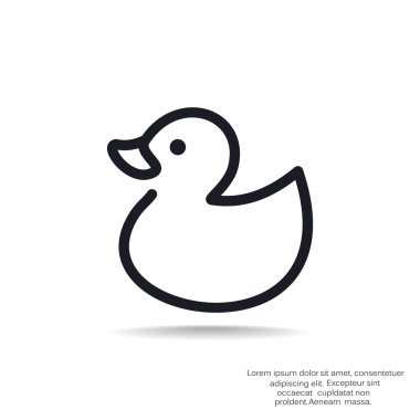 Oyuncak ördek yavrusu anahat web simgesi