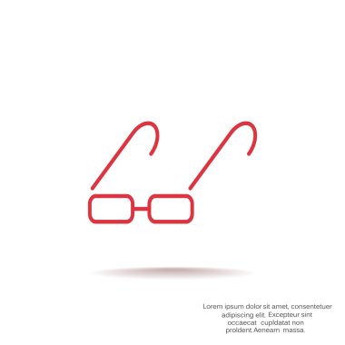 Basit dikdörtgen gözlük simgesi