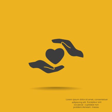 Ellerin simgesinde kalp