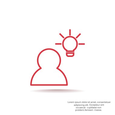 İnsan ve ampul basit simgesi