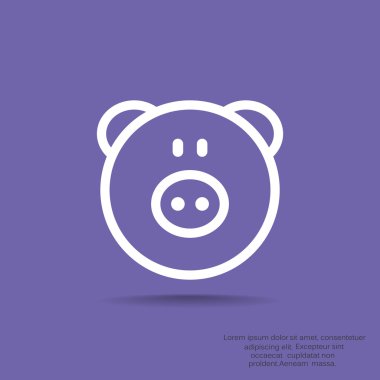 Domuz kafa basit web simgesi