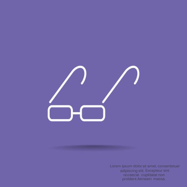 Basit dikdörtgen gözlük simgesi