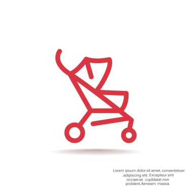 Basit bebek arabası anahat web simgesi