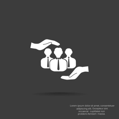 Grup insanlar ve eller simgesini