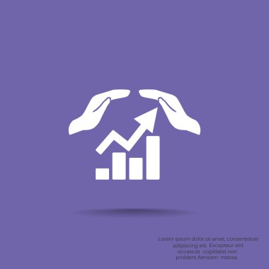 Eller simgesini içeren yükselen grafiği