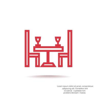 Masa sandalye simgesiyle