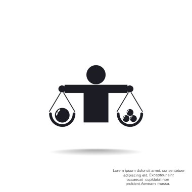 İnsan ölçekler basit web simgesi