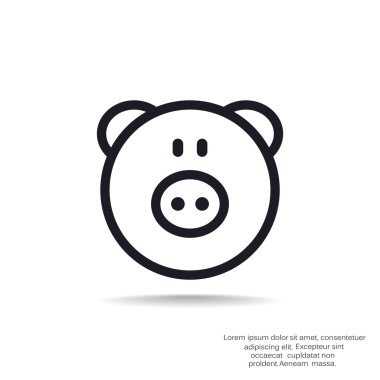 Domuz kafa basit web simgesi