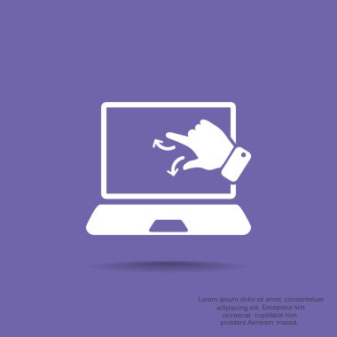 Dokunmatik ekranda dizüstü web simgesi