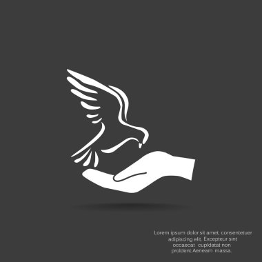 Güvercin el basit simgesi ile