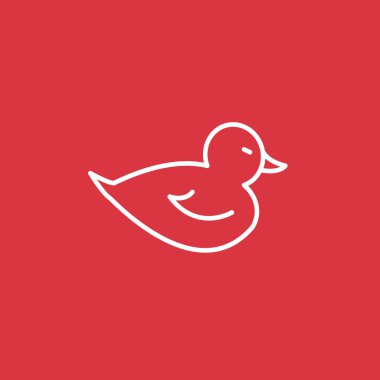 Oyuncak ördek yavrusu anahat web simgesi