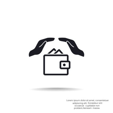 Eller web simgesi ile cüzdan