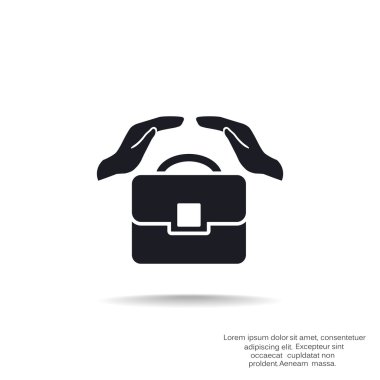Evrak çantası ile eller web simgesi