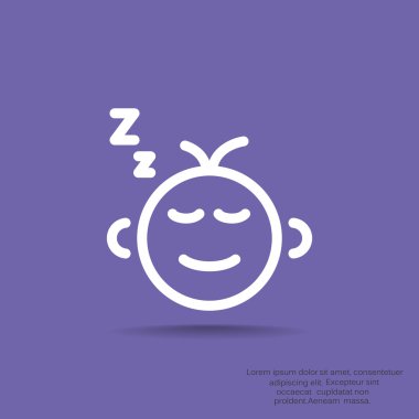 siluet Basit çizgiler içinde uyuyan bebek