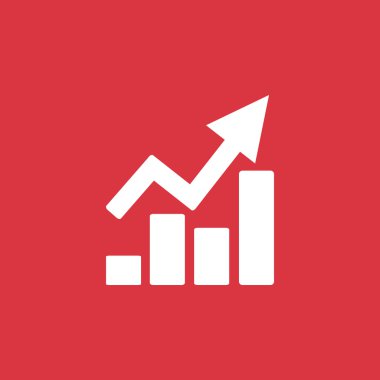 Yükselen grafik basit web simgesi