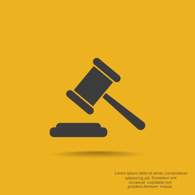 Açık artırma çekiç basit web simgesi