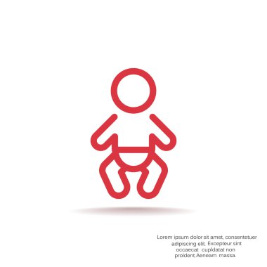 Basit çizgiler bebek bebek simge