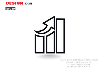 Yükselen grafik basit web simgesi