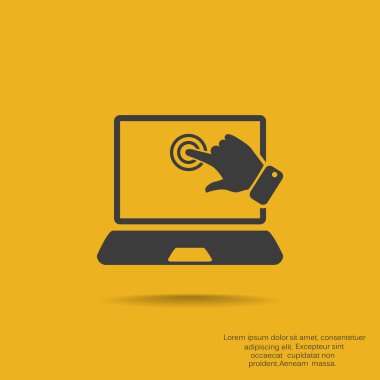 Dokunmatik ekranda dizüstü web simgesi