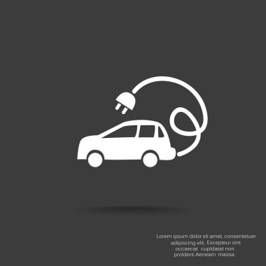 Elektrik araba basit web simgesi