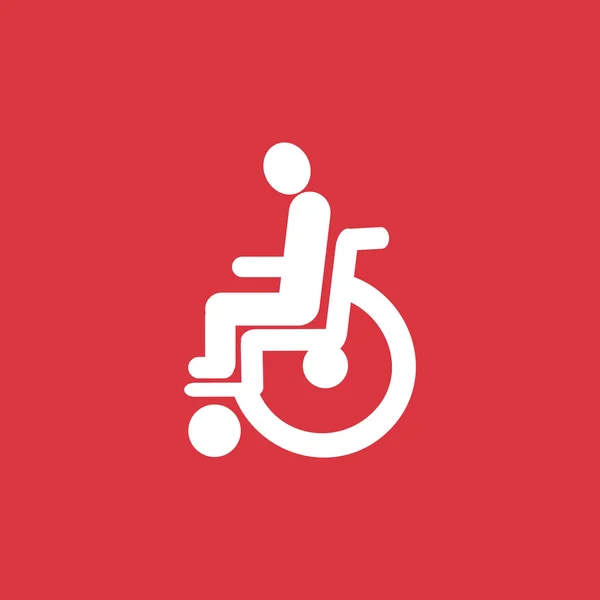 Handicapés sur fauteuil roulant icône simple — Image vectorielle