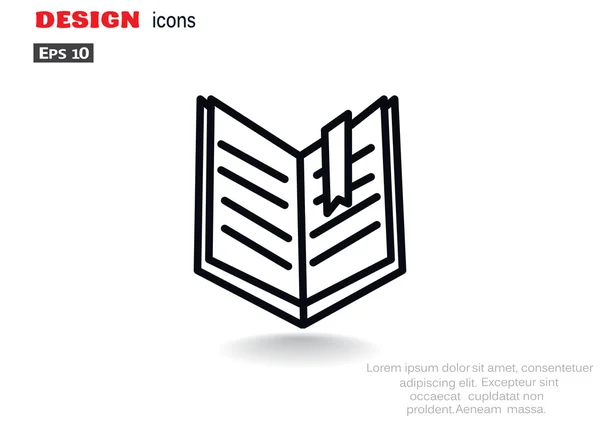 Libro abierto icono web — Vector de stock
