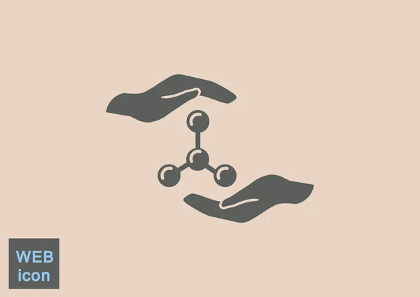 สารประกอบโมเลกุลและมือ — ภาพเวกเตอร์สต็อก